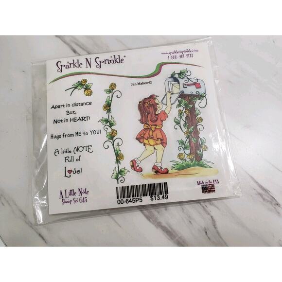 Sparkle N Sprinkle STAMP mailbox girl little note apart in distance love - Picture 1 of 4